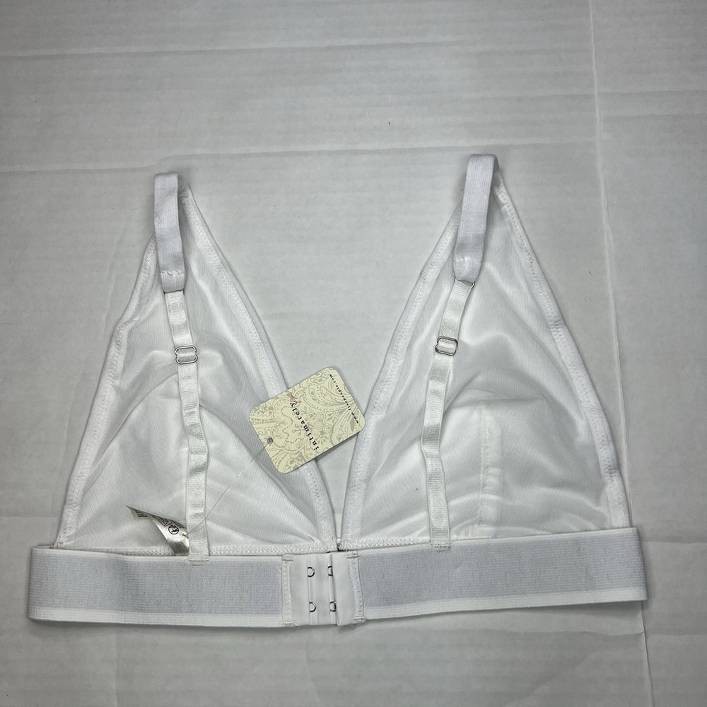 We The Free People Intimately Bralette White Adjustable Straps Clasp Closure M - Picture 3 of 5